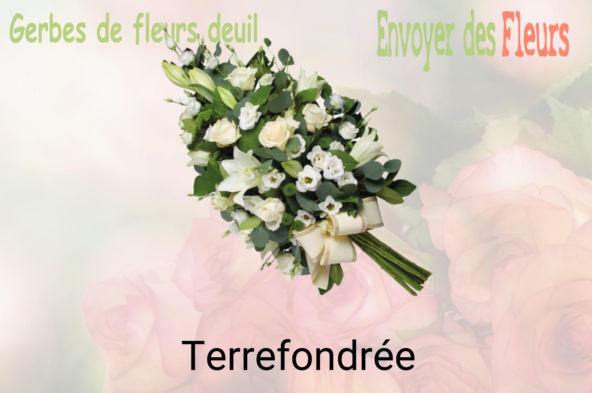 Gerbe de fleurs de deuil livrée à Terrefondrée